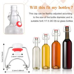 6 pçs rolhas de vinho fermentação caseira garrafas de silicone de cerveja substituição tampa de balanço garrafas de cerveja tampa flip top rolha suprimentos de fabricação de cerveja - Image 6