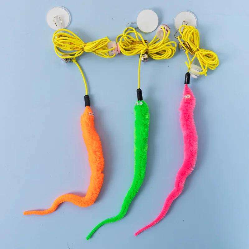 Simulação divertida de brinquedos de mouse e gato, Lagarta de corda interativa, Porta telescópica, Brinquedo Pet, Gato e gatinho - Image 1