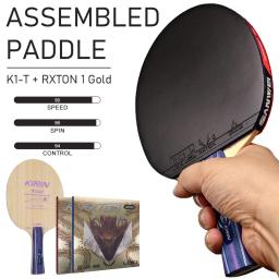 Loki k1 t lâmina de tênis de mesa 5 nível de entrada madeira lâmina de ping pong leve raquete de pingue-pongue montada com rxton 1 borrachas douradas - Image 4