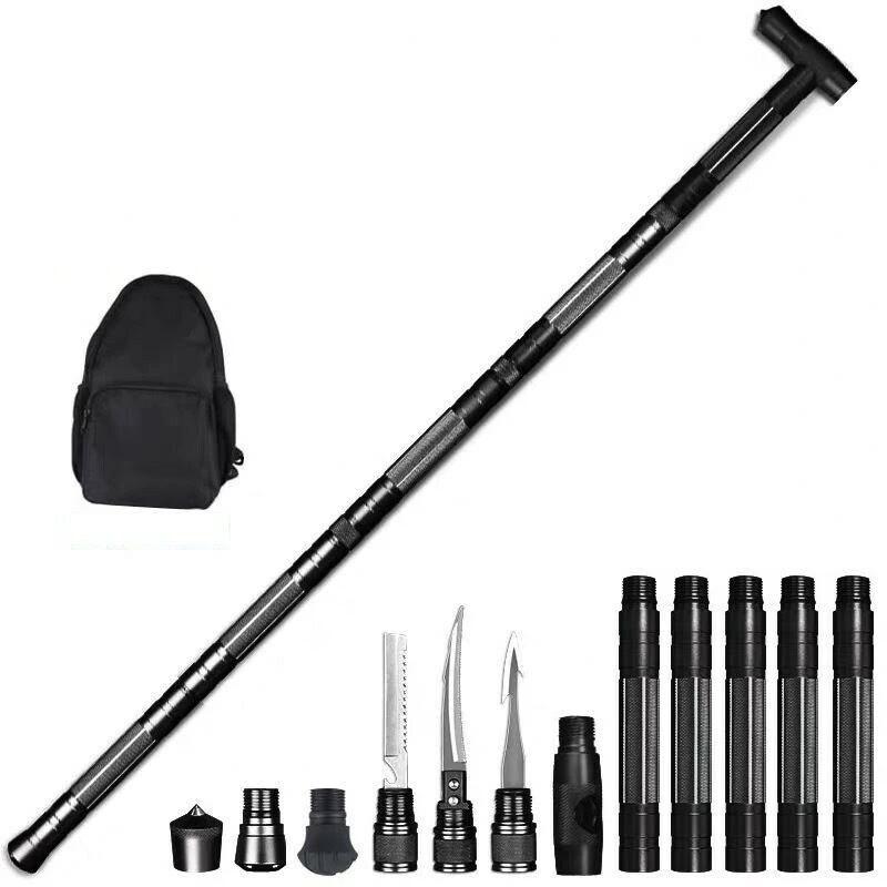 Pólos de trekking tático acampamento ao ar livre multi ferramenta kit caminhada bengala caminhadas vara sobrevivência caça auto defesa alpenstock - Image 1