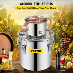 VEVOR-Destilador de Álcool Moonshine, Kit de Cerveja com Bomba para Casa DIY, Água, Vinho, Óleo Essencial, 3, 5, 8 Gal - Image 2
