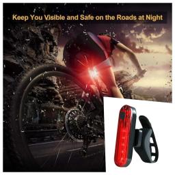 USB recarregável LED bicicleta cauda luz, bicicleta luz brilhante, lanterna de segurança, Estrada e Mountain Cycling, 4 opções de modo - Image 1