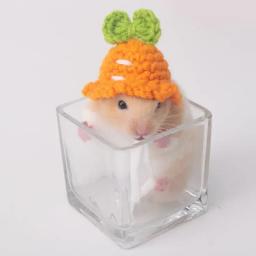 Chapéus de malha pequenos para animais, hamster adorável, lagarto, cobaia, réptil, roupas de festa de Natal, fantasia, bonés - Image 3