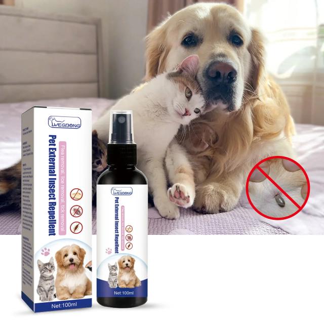 Spray Natural Anti-Pulgas e Carrapatos para Gatos e Cães com Óleos Essenciais Seguros para Uso Interno e Externo