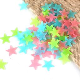 Adesivo de parede fluorescente para quarto de criança, estrela luminosa, estrelado, tridimensional, 100 pcs - Image 2