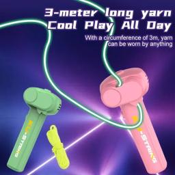 Lançador de corda de brinquedo, lançador de corda com zíper, portátil, velocidade ajustável, corda luminosa, laço, crianças, adultos, jogo divertido, brinquedos, presente - Image 3