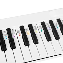 Branco Silicone Piano Teclado Etiqueta, Peças de Instrumentos Musicais, Nota Etiqueta, 88 Key, Acessórios - Image 5