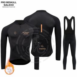 Calças de ciclismo de velo térmico para homens, roupas de bicicleta de manga comprida, camisa de bicicleta quente, uniforme, inverno - Image 1