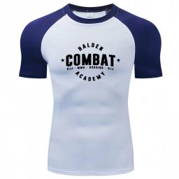 Camisas de compressão atléticas impressas para homens, secagem rápida, protetor de erupção respirável, tops apertados, MMA, BJJ, verão - Image 4