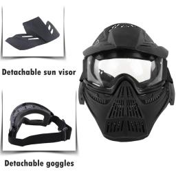 Máscara Facial Completa Tática com Lente, Caça, Airsoft, Paintball, Jogo CS, Olhos, Protetores, Táticas - Image 3