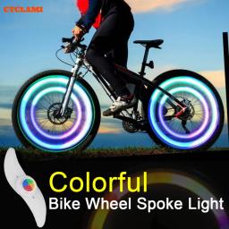 2025 cyclami colorido roda de bicicleta falou luz mtb equilíbrio luz da bicicleta led pneu flash luzes aviso ciclismo lâmpada - Image 1