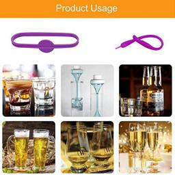 Silicone Encantos Tags para Copos, Bebida Marcador, Copo De Vidro, Copo De Vinho, Garrafa Faixa Tag, Coquetel De Vidro, Festa De Convidado - Image 5