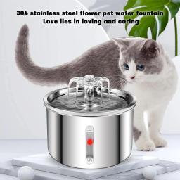 Dispensador automático da água do animal de estimação, alimentador do cão, fonte de água do gato, fácil limpar e usar, 100% aço inoxidável, 2L - Image 1