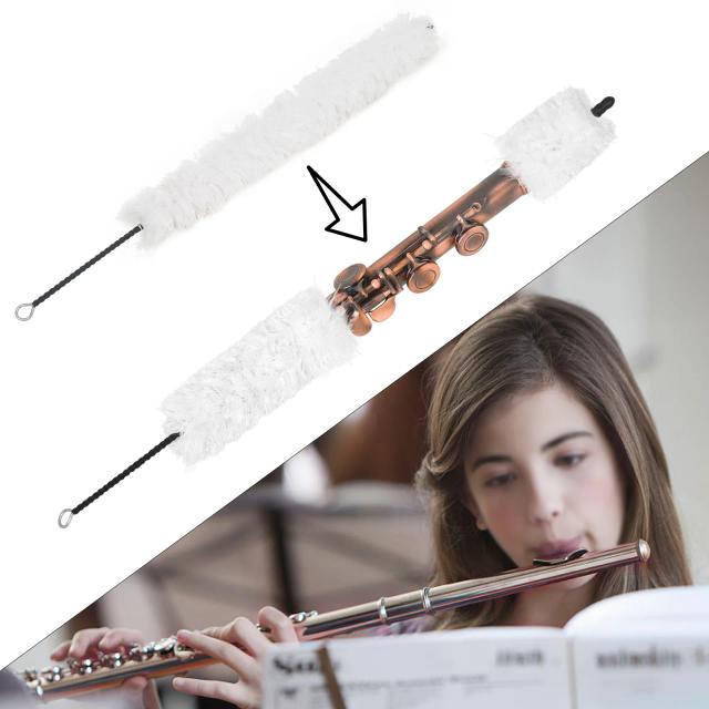 Escova de Limpeza para Flauta com Bastão de 15" - Ferramenta Essencial para Manutenção Interior