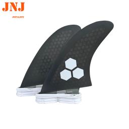 JNJ-FCS II-Prancha preta, Akila Twin Fins, feita por fibra de vidro e Honeycomb - Image 1
