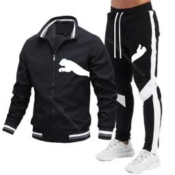 Conjunto de treino de beisebol masculino, jaqueta gola, moletom com zíper, calça emendada, roupas de corrida, novo, 2022, 2024 - Image 4