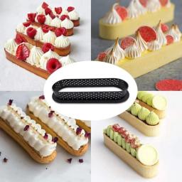 Conjunto De Moldes De Torta De Ovo Perfurado De Plástico, Bolo De Mousse Em Forma Oval Preto, Pastelaria Decorat, Ferramentas De Sobremesa Francesa Para Cozimento De Festa, 10Pcs - Image 6