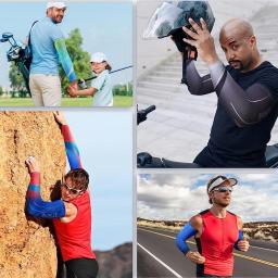 Braço mangas para proteção solar, manga de compressão para ciclismo, esportes, corrida, basquete, 1 par - Image 6