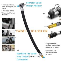 1pc conexão do tubo de extensão da bomba bicicleta motocicleta carro pneu inflator mangueira adaptador de tubo da bomba de ar para pneus av da válvula schrader - Image 2