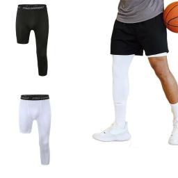 Single Leg Basketball Leggings para homens, secagem rápida, calças de compressão, roupas esportivas, corrida, futebol, ioga, fitness, acessórios - Image 1