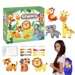 Crianças kits de costura artes artesanato mini kit de costura primeiro kit de costura para iniciantes diy kits de costura de boneca de animais de pelúcia brinquedos de meninas - Image 6