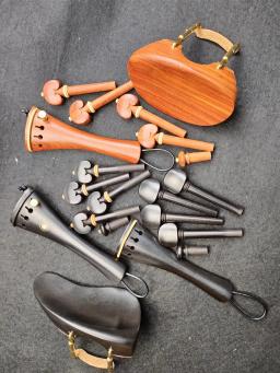 Viola Peças Acessórios Set, Up Well Chinrest Pegs, Tailpiece Endpin com braçadeira, cauda Gut, afinador fino, 15-16" - Image 2