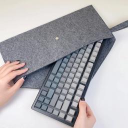 Bolsa de feltro para teclado mecânico, bolsa de feltro para teclado 60% 75% 100% layout, bolsa de poeira/capa, bolsa periférica, armazenamento/contenção - Image 1