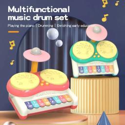 Instrumentos musicais Playset para crianças, Teclado do bebê, Piano e Bateria, Brinquedos eletrônicos, Presentes para meninos e meninas - Image 1