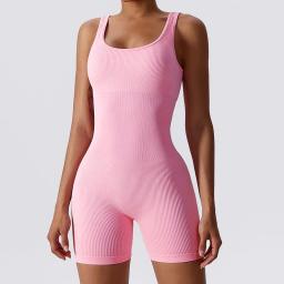 Conjunto de treino sem costura para mulheres, roupa esportiva de uma peça, roupas de ginástica, bodysuit fitness, roupa de ioga - Image 2