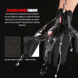Luvas esportivas de lã para motocicleta para homens e mulheres, tela sensível ao toque, quente, impermeável, à prova de vento, antiderrapante, ciclismo, outono, inverno - Image 4