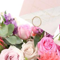 10 pçs 34cm metal ouro flor bouquet titular do cartão vara bolo clipes de cartão embrulho festa de casamento diy suprimentos artesanais - Image 5