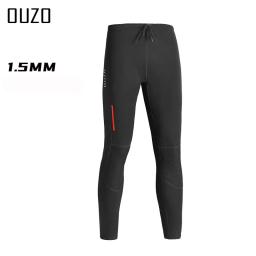 Calças de mergulho em neoprene para homens, surf e pesca, calças compridas com alça ajustável, manter aquecido, mergulho livre, 1,5mm - Image 1