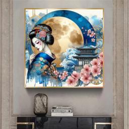 DIY Diamante Mosaico Pintura Kit, quimono, mulher, gueixa, estilo japonês, ponto cruz, animal bordado, presentes strass, 5D - Image 2