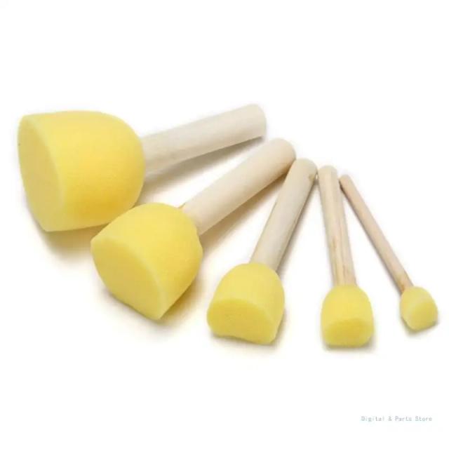 Kit de 5 Pincéis de Espuma para Pintura e Artesanato DIY