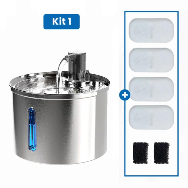 Distribuidor Automático de Água para Gatos e Cães de 3 Litros com Sensor e Filtro em Aço Inoxidável