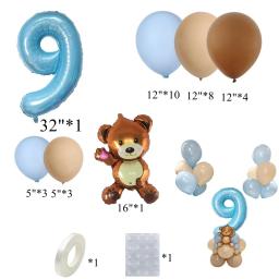 Carton Bear Latex Balloon Set, Decorações para festas de feliz aniversário temáticas do menino, Presentes DIY Suprimentos, Vintage, 32pcs - Image 2