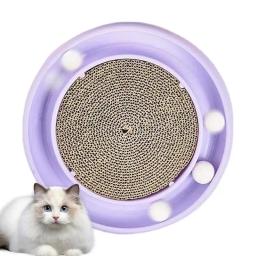 Tapete de papel ondulado para gatos Cat Scratch Mat Brinquedos interativos Scratcher Almofada de arranhar o chão Colorido, Grosso - Image 1