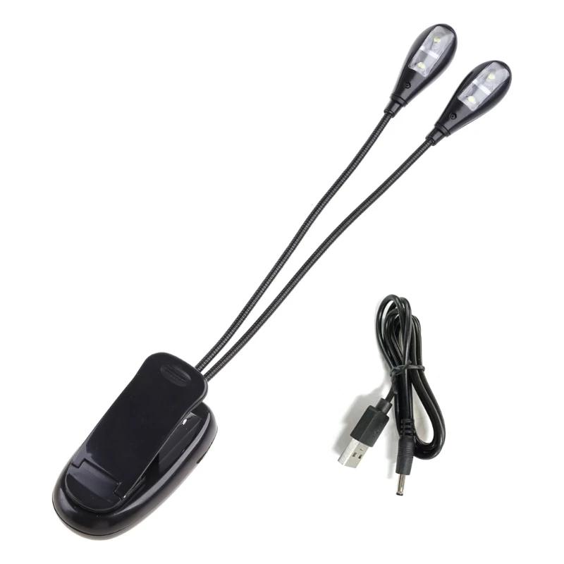 Iluminação de leitura de livro de viagem portátil de duas cabeças Mini LED Clipe Luz de leitura Lâmpada de leitura para LED Luz - Image 1