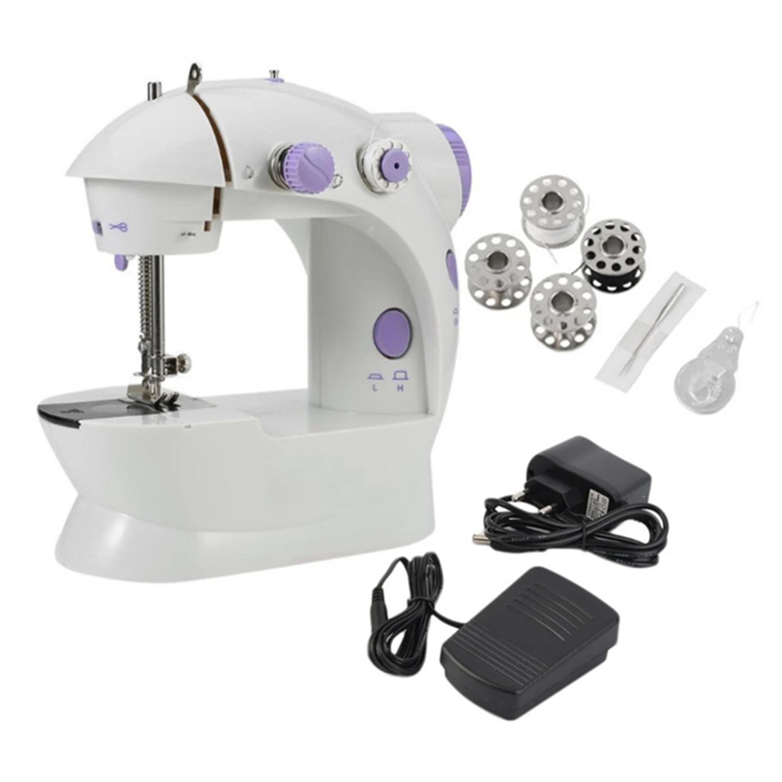 Mini máquina de costura doméstica multifuncional, portátil, elétrica, para iniciantes, faça você mesmo, artesanato, acessórios de costura de tecido - Image 1