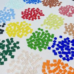 50 peças de mosaico de vidro colorido 1cm quadrado crianças artesanato mosaico material multi-cor diy várias cores para artes e ofícios h - Image 3