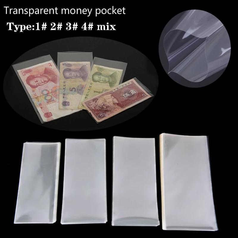 Mangas transparentes Selo Coleção Saco, Saco De Armazenamento De Dinheiro, Proteger Notas, 4 Tipos, 100 Pcs - Image 1