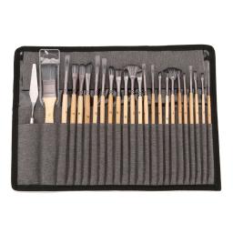 24 pçs profissional pintura pincel artistas kit para iniciante aquarela óleo pedra rocha pintura da lona dropship - Image 1