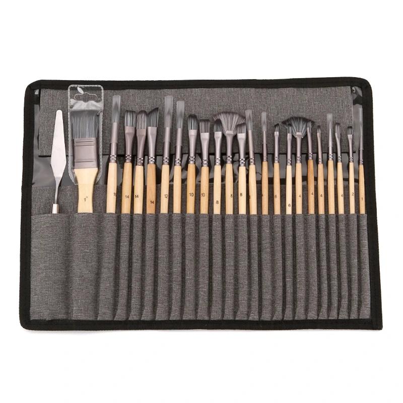 24 pçs profissional pintura pincel artistas kit para iniciante aquarela óleo pedra rocha pintura da lona dropship - Image 1