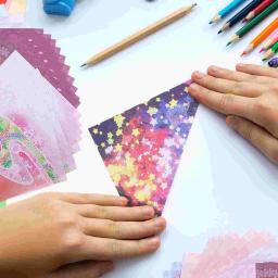 Artesanato quadrado de papel colorido para criança, papéis de origami, papelão pastel, artesanato colorido, 50 folhas - Image 2