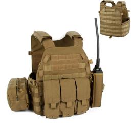 Colete tático com bolsa de nylon, armadura, placa de caça, acessórios airsoft, combate, jogo cs, segurança, 6094 - Image 2
