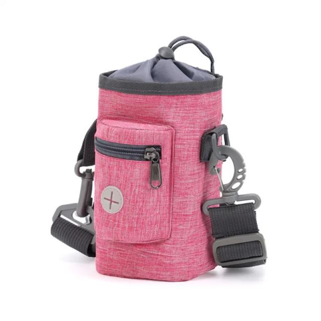 Sacos Portáteis para Lanches de Cachorro em Viagens com Compartimento para Poop Bags e Cinto para Treinamento de Pets