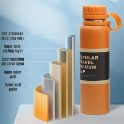 650ml 850ml 1100ml garrafa térmica dupla esporte de aço inoxidável vácuo balão de escalada ao ar livre fitness garrafa térmica copo de isolamento de chá - Image 3