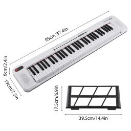 Piano eletrônico multifuncional com teclado iluminado, Instrumento musical portátil, 61 teclas, Piano digital - Image 2