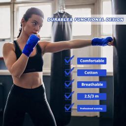 Envoltórios de boxe de algodão masculino, bandagem sanda, taekwondo, muay thai, equipamento para pulso, MMA, 1 par - Image 5