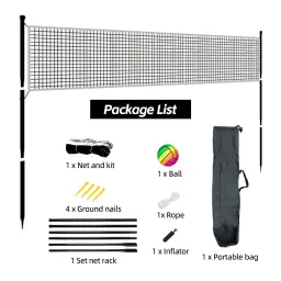 Rede de vôlei de praia com suporte, badminton, pacote saco para quintal, portátil ao ar livre - Image 4